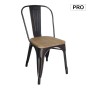 RELIX Wood Natural Oak Chair Steel Antique Black