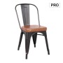 RELIX Chair Steel Antique Black/Pu Seat Camel