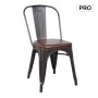 RELIX Chair Steel Antique Black/Pu Seat Dark Brown