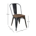 RELIX Wood Dark Oak Chair Steel Black