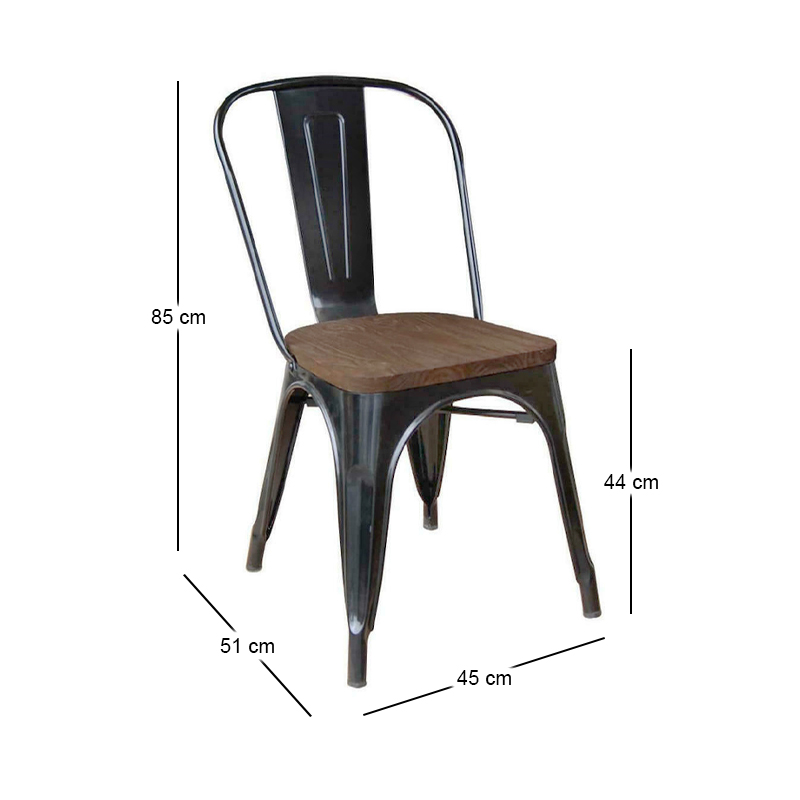 RELIX Wood Dark Oak Chair Steel Black