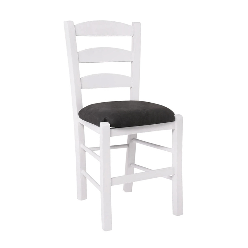 SKIROS Beech Chair Impregnation Lacquer White/Suede Anthracite