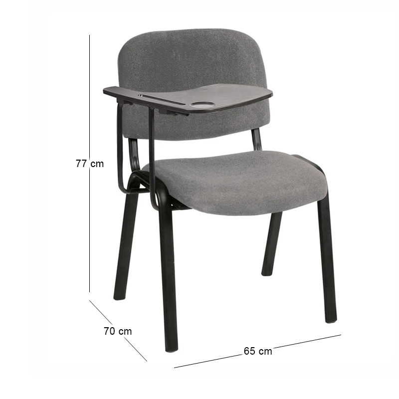 SIGMA Chair-Desk Black Metal Frame/Fabric Grey