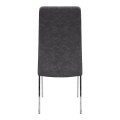 Alma Megapap pu leather dining chair in grey color with metal chrome legs 42x53x97cm.