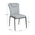 ANDRIA Chair Metal Black/Pu Light Grey