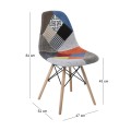 ART Wood Chair PP, Patchwork Fabric