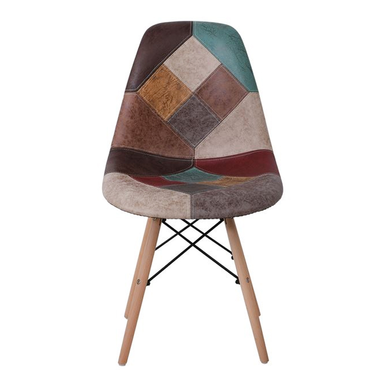 ART Wood Chair PP, Patchwork Fabric Misty Brown