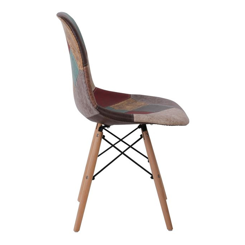 ART Wood Chair PP, Patchwork Fabric Misty Brown