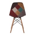 ART Wood Chair PP, Patchwork Fabric Misty Brown