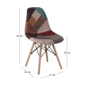 ART Wood Chair PP, Patchwork Fabric Misty Brown