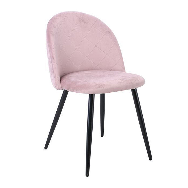 BELLA Chair Steel Black/Fabric Velure Dirty Pink