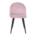 BELLA Chair Steel Black/Fabric Velure Dirty Pink