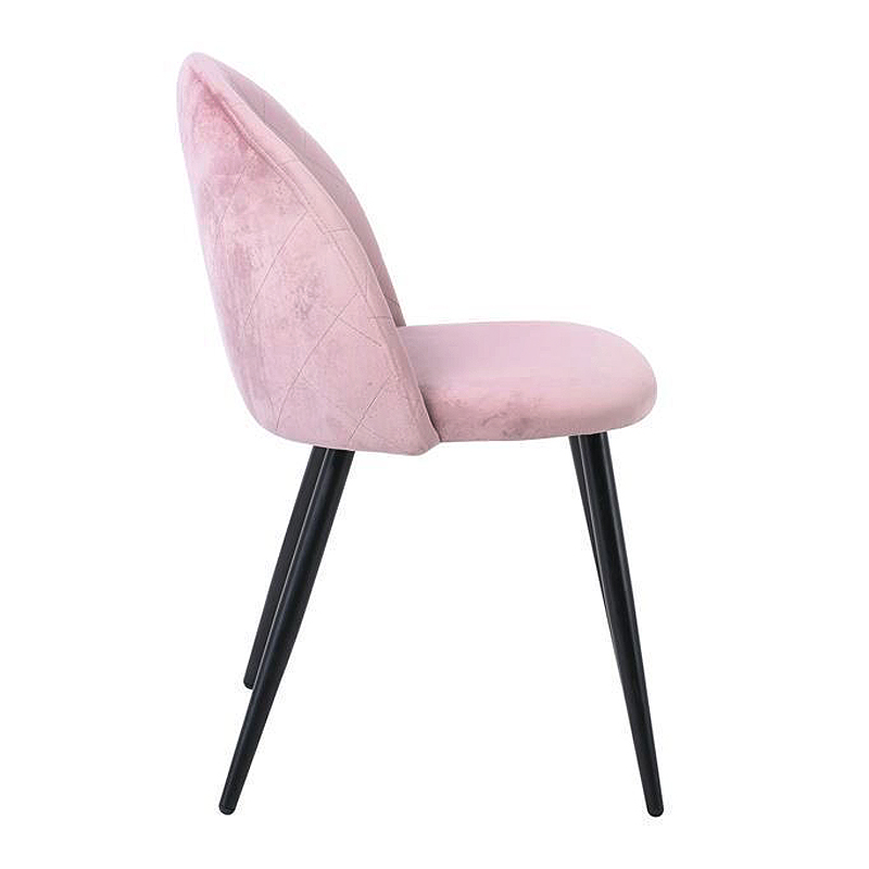 BELLA Chair Steel Black/Fabric Velure Dirty Pink