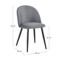 BELLA Chair Steel Black/Fabric Grey