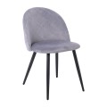 BELLA Chair Steel Black/Fabric Velure Grey