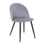 Bella chair with metallic legs in black color and fabric in velure grey color 50x57x81cm.