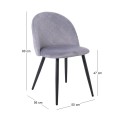 BELLA Chair Steel Black/Fabric Velure Grey