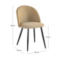 BELLA Chair Steel Black/Fabric Gold-Brown