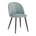 Bella chair with metallic legs in black color and fabric in mixed green color 50x57x81cm.