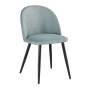 Bella chair with metallic legs in black color and fabric in mixed green color 50x57x81cm.