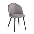Bella chair with metallic legs in black color and fabric in sand grey color 50x57x81cm.