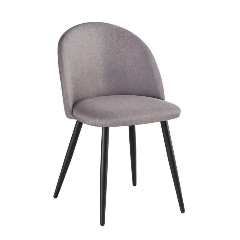 Bella chair with metallic legs in black color and fabric in sand grey color 50x57x81cm.