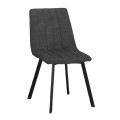 BETTY Chair Black Metal/Suede Dark Grey Fabric