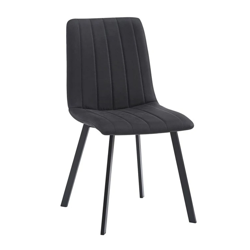 BETTY Chair Black Metal/Suede Black Fabric