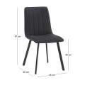 BETTY Chair Black Metal/Suede Black Fabric