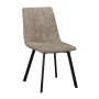 BETTY Chair Black Metal/Suede Beige Fabric