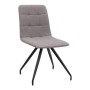 Bianca Megapap fabric dining chair in beige color with black metal leg 43x56x84cm.