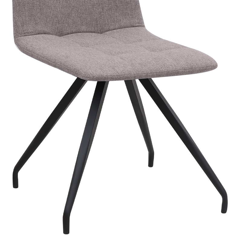 Bianca Megapap fabric dining chair in beige color with black metal leg 43x56x84cm.