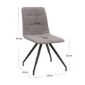 Bianca Megapap fabric dining chair in beige color with black metal leg 43x56x84cm.