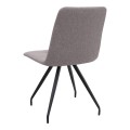 Bianca Megapap fabric dining chair in beige color with black metal leg 43x56x84cm.