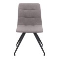 Bianca Megapap fabric dining chair in beige color with black metal leg 43x56x84cm.