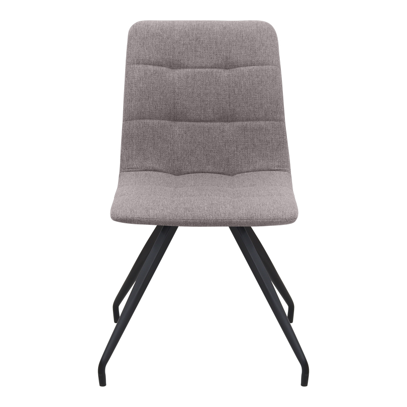 Bianca Megapap fabric dining chair in beige color with black metal leg 43x56x84cm.