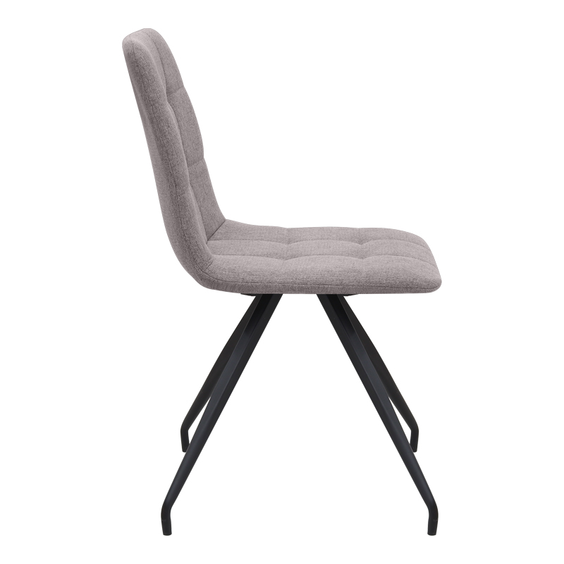 Bianca Megapap fabric dining chair in beige color with black metal leg 43x56x84cm.