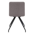 Bianca Megapap fabric dining chair in beige color with black metal leg 43x56x84cm.