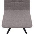 Bianca Megapap fabric dining chair in beige color with black metal leg 43x56x84cm.
