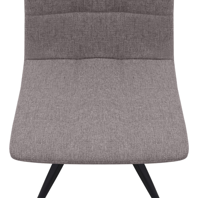 Bianca Megapap fabric dining chair in beige color with black metal leg 43x56x84cm.