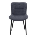 Chiara Megapap fabric dining chair in anthracite color with black metal leg 48x58x81cm.