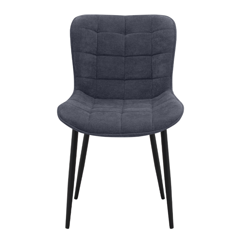 Chiara Megapap fabric dining chair in anthracite color with black metal leg 48x58x81cm.