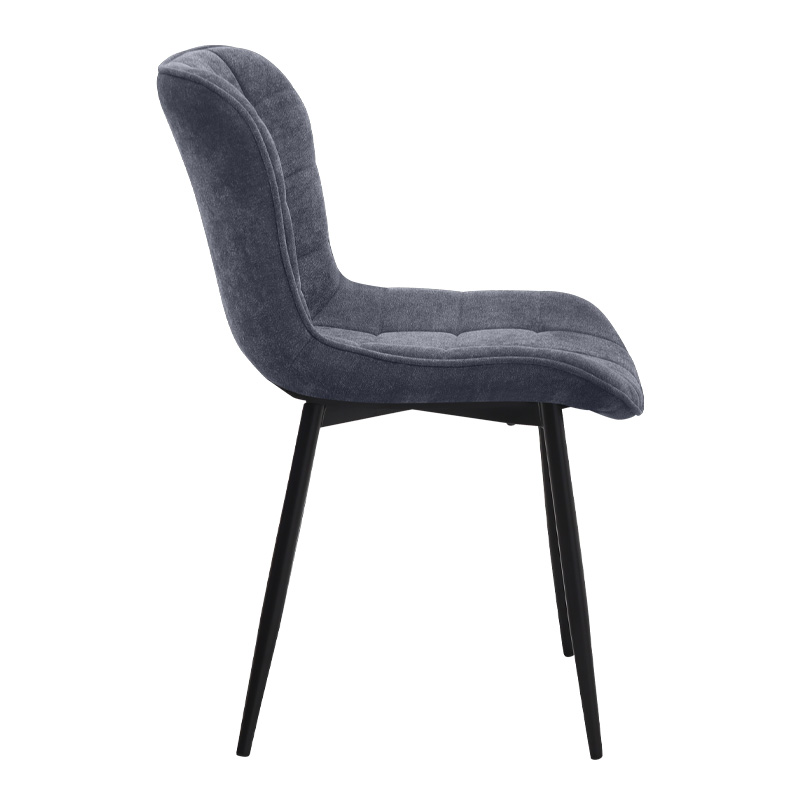 Chiara Megapap fabric dining chair in anthracite color with black metal leg 48x58x81cm.