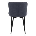 Chiara Megapap fabric dining chair in anthracite color with black metal leg 48x58x81cm.