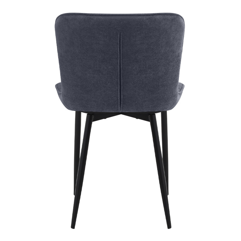 Chiara Megapap fabric dining chair in anthracite color with black metal leg 48x58x81cm.