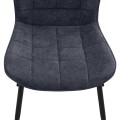 Chiara Megapap fabric dining chair in anthracite color with black metal leg 48x58x81cm.