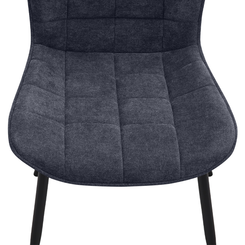Chiara Megapap fabric dining chair in anthracite color with black metal leg 48x58x81cm.