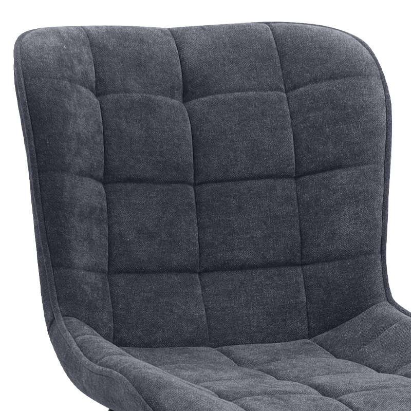 Chiara Megapap fabric dining chair in anthracite color with black metal leg 48x58x81cm.