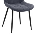Chiara Megapap fabric dining chair in anthracite color with black metal leg 48x58x81cm.