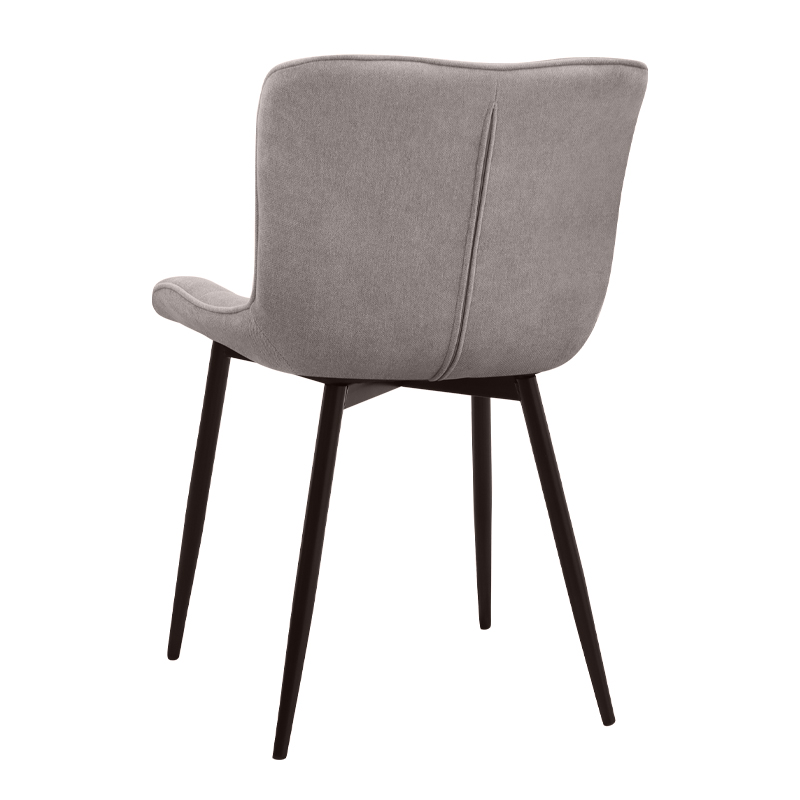 Chiara Megapap fabric dining chair in beige color with black metal leg 48x58x81cm.
